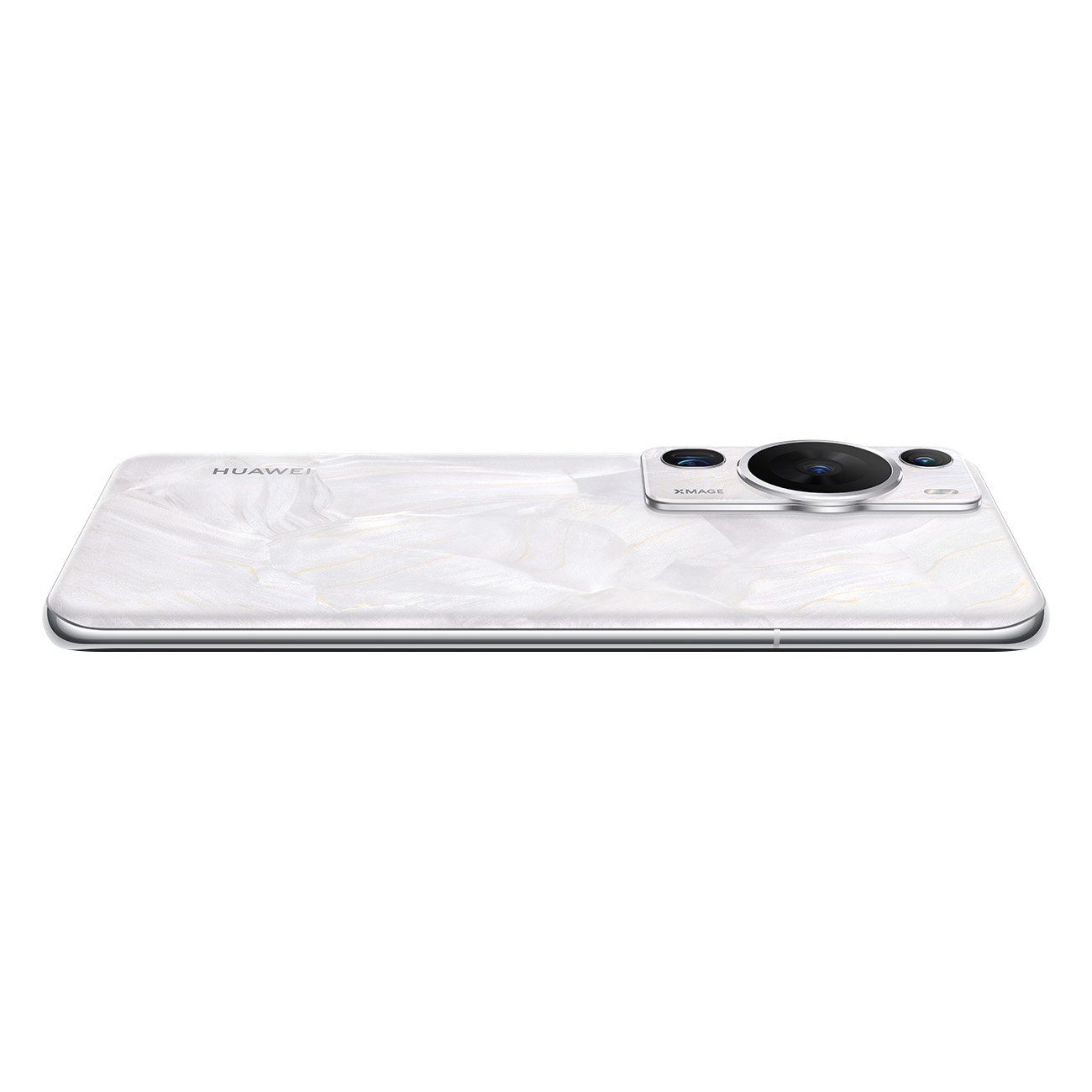 Weißes Smartphone mit Dreifachkamera und Huawei-Branding.