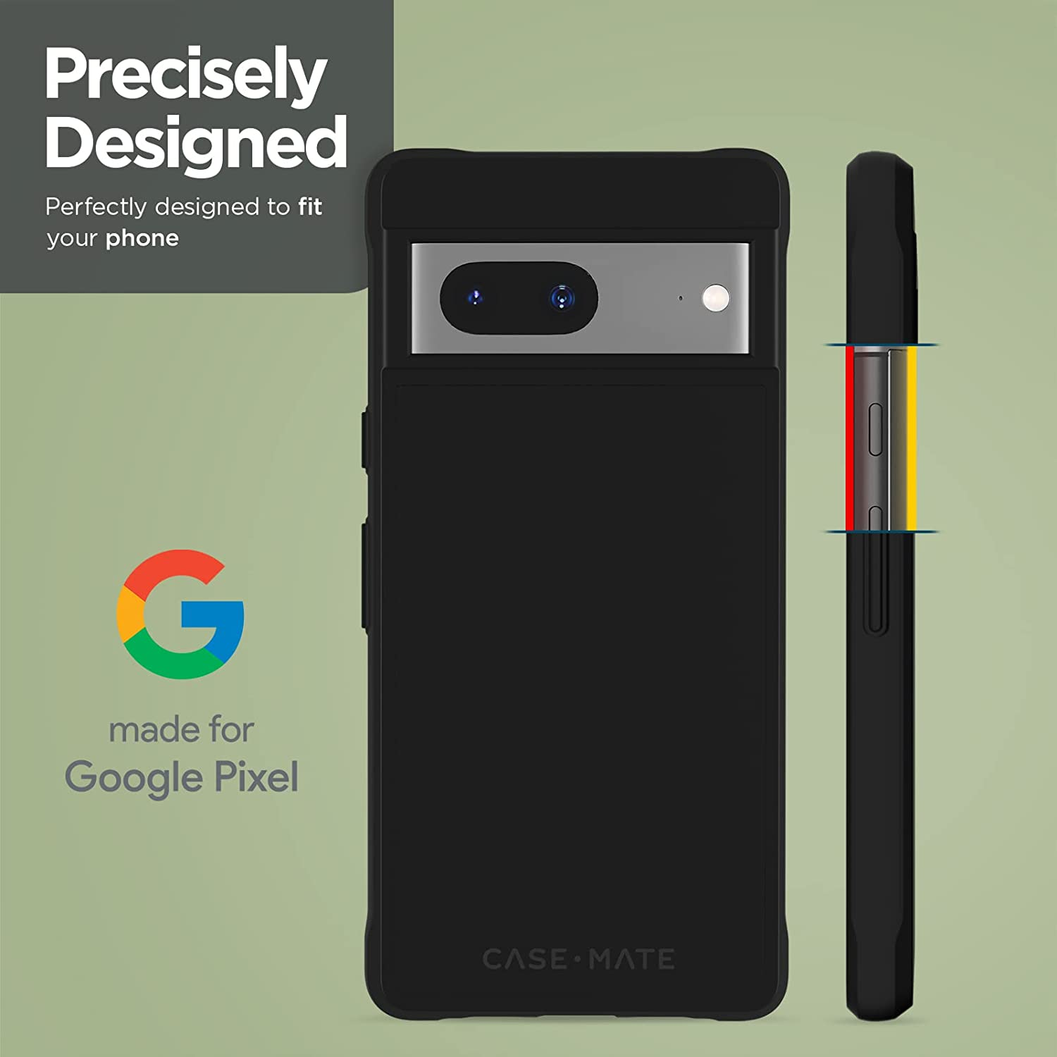 CASE-MATE Tough Black, Schwarz Pixel Google, 7a, Backcover