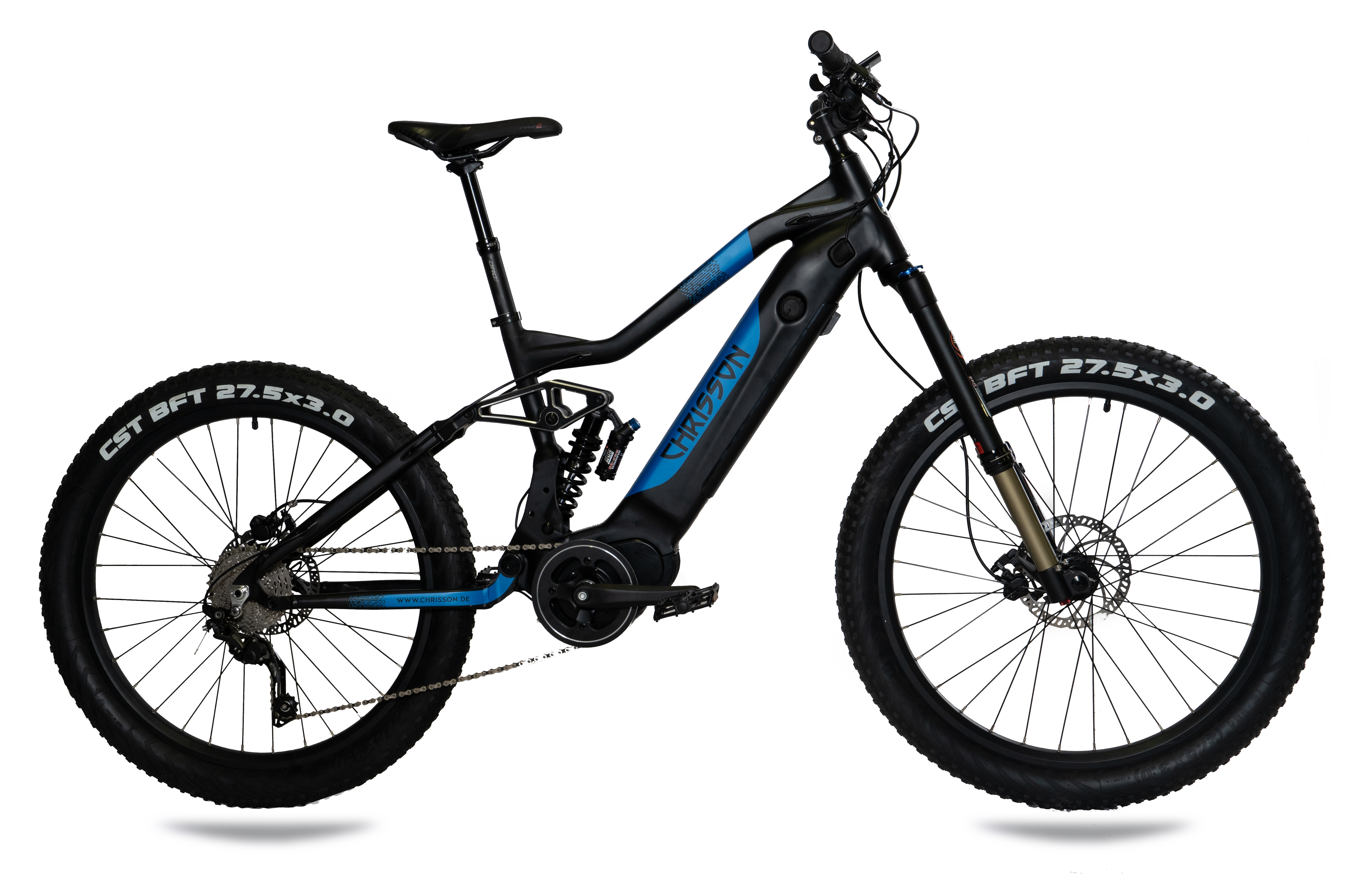 cm, 50 Zoll Schwarz-Blau 27,5 612, Rahmenhöhe: Mountainbike Zoll, Fully CHRISSON Unisex-Rad, schwarz blau) (Laufradgröße: 27,5 eXDURO