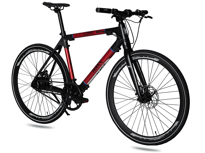 NAEC 28 Zoll eONE Riemenantrieb Modular schwarz rot Citybike (Laufradgröße: 28 Zoll, Rahmenhöhe: 53 cm, Unisex-Rad, 280, schwarz rot)