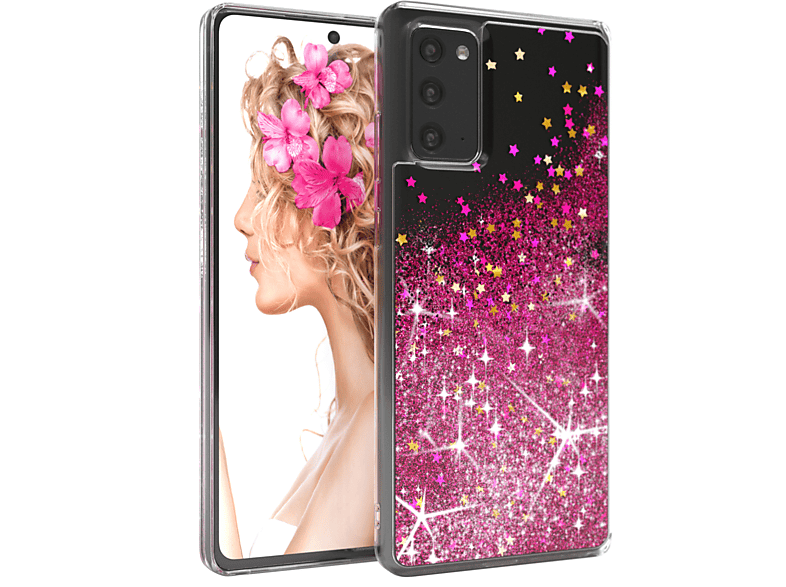 / Flüssig, Pink Galaxy CASE Samsung, Note Note 20 20 Glitzerhülle 5G, Backcover, EAZY