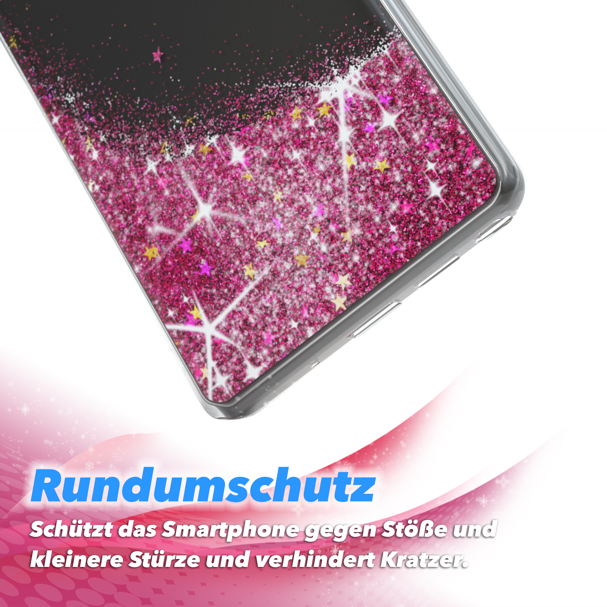 EAZY CASE Pink 20 Note 5G, Galaxy Flüssig, / Note Backcover, Samsung, 20 Glitzerhülle
