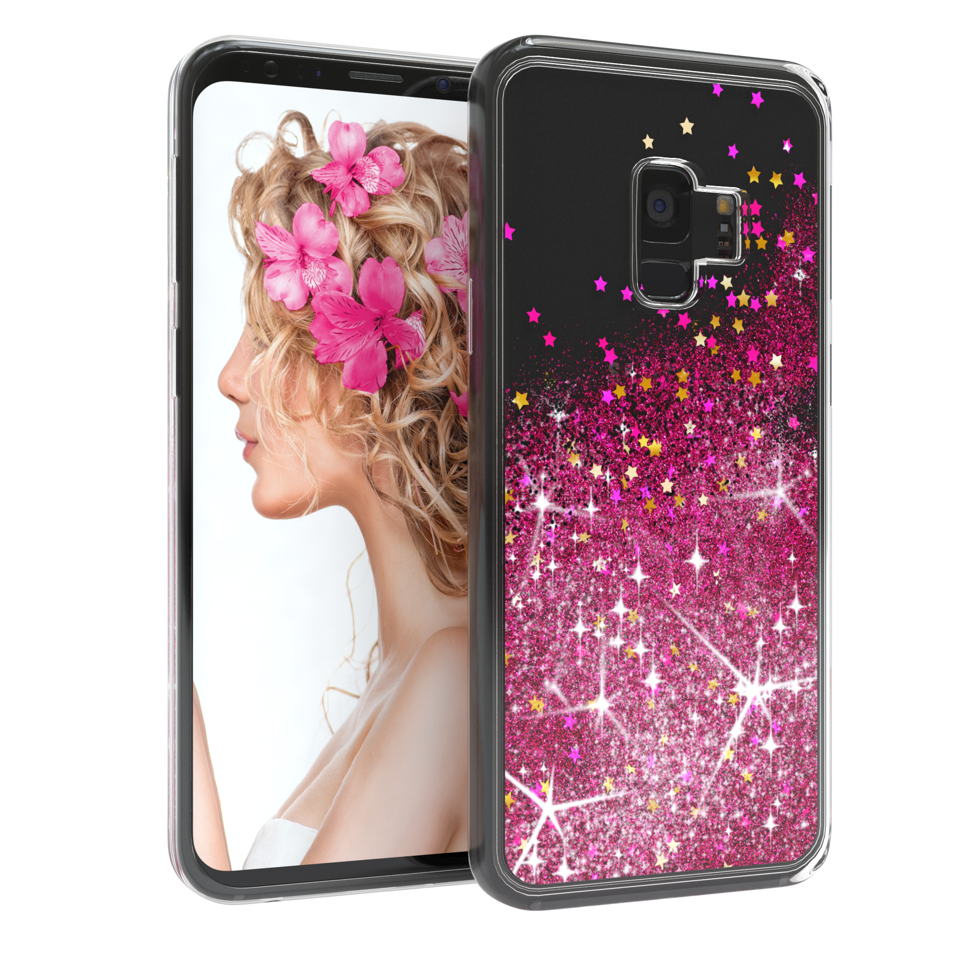Glitzerhülle CASE EAZY Samsung, S9, Flüssig, Galaxy Backcover, Pink