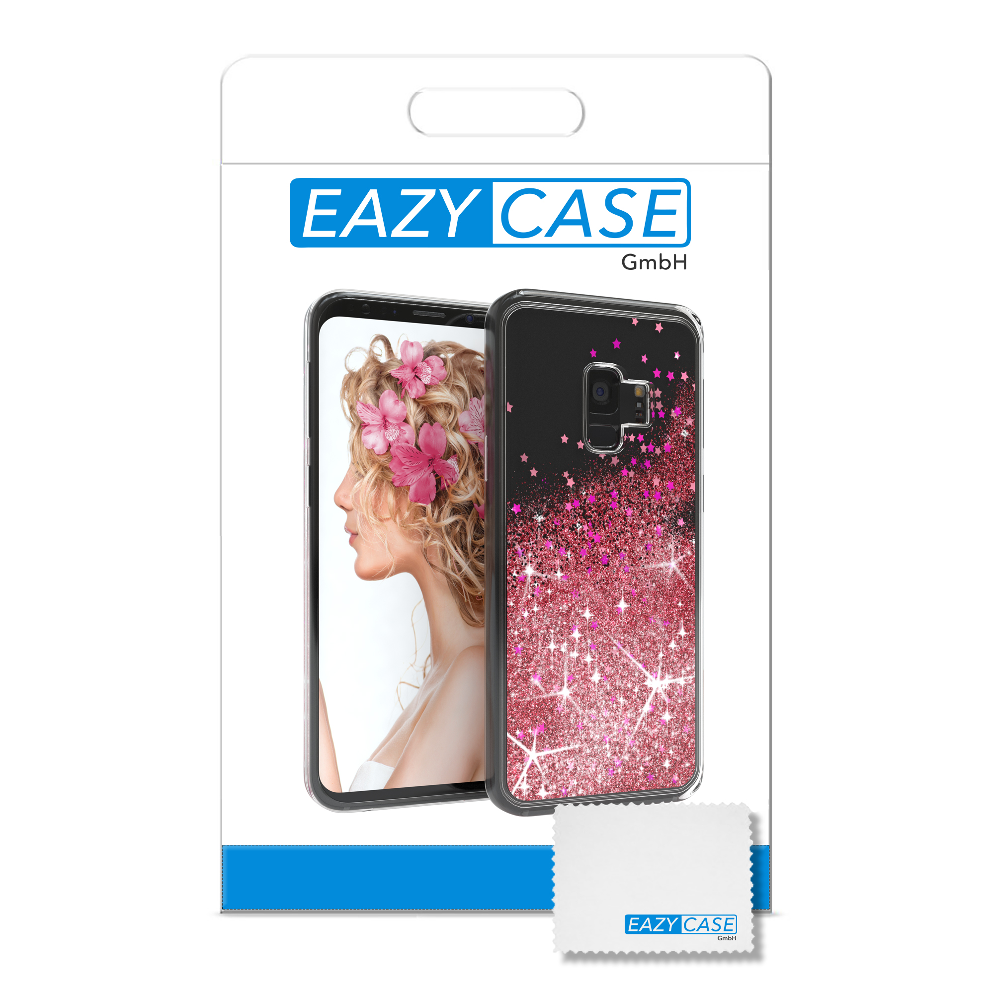 EAZY CASE Flüssig, Rosa Glitzerhülle Galaxy Backcover, Samsung, S9