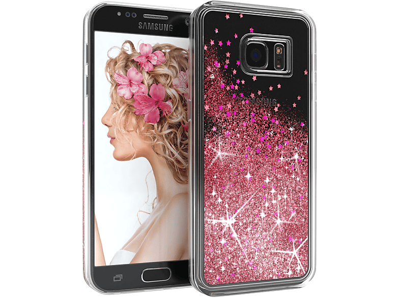 EAZY Samsung, Backcover, S7, CASE Flüssig, Rosa Galaxy Glitzerhülle