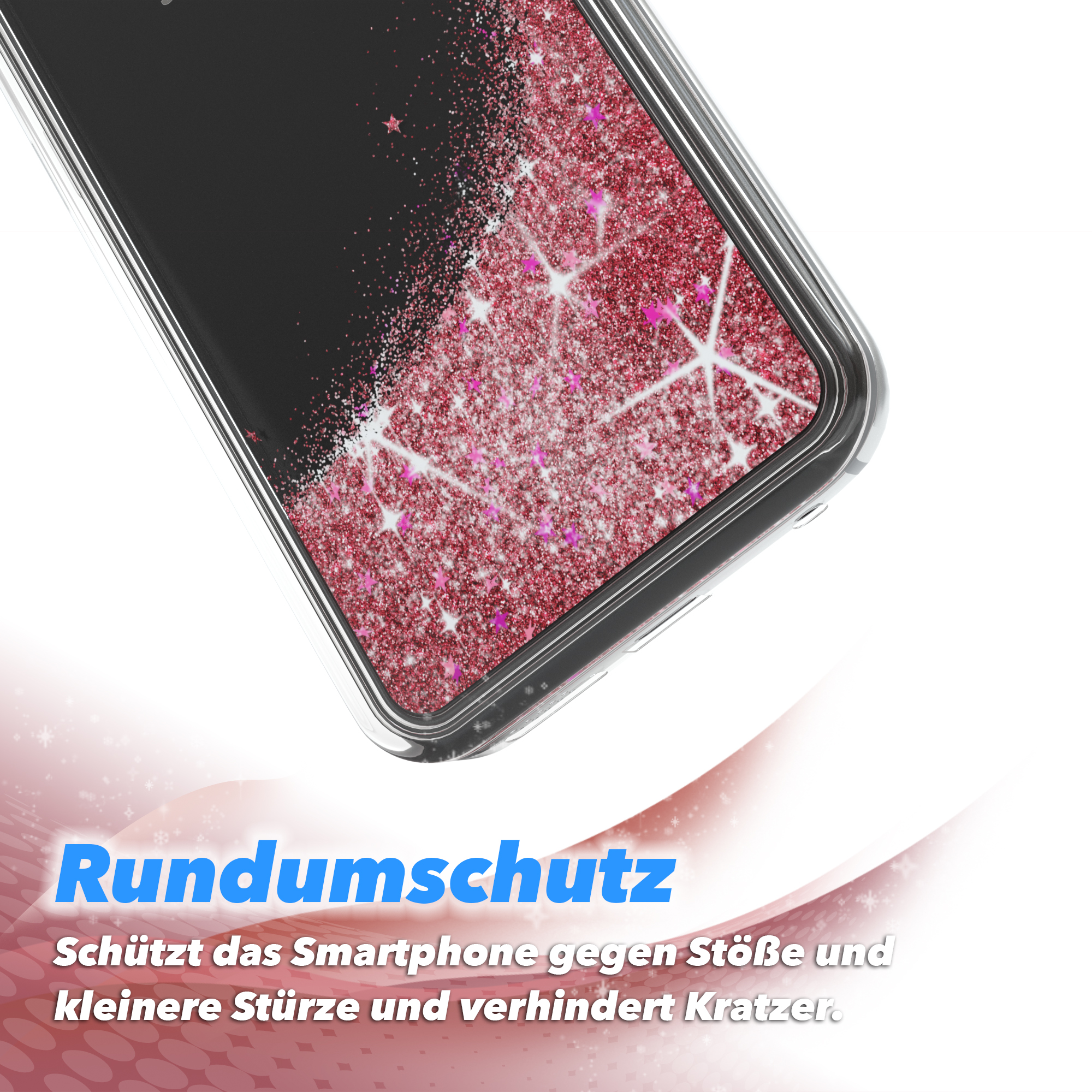 EAZY CASE Glitzerhülle Flüssig, Rosa Galaxy Samsung, S7, Backcover