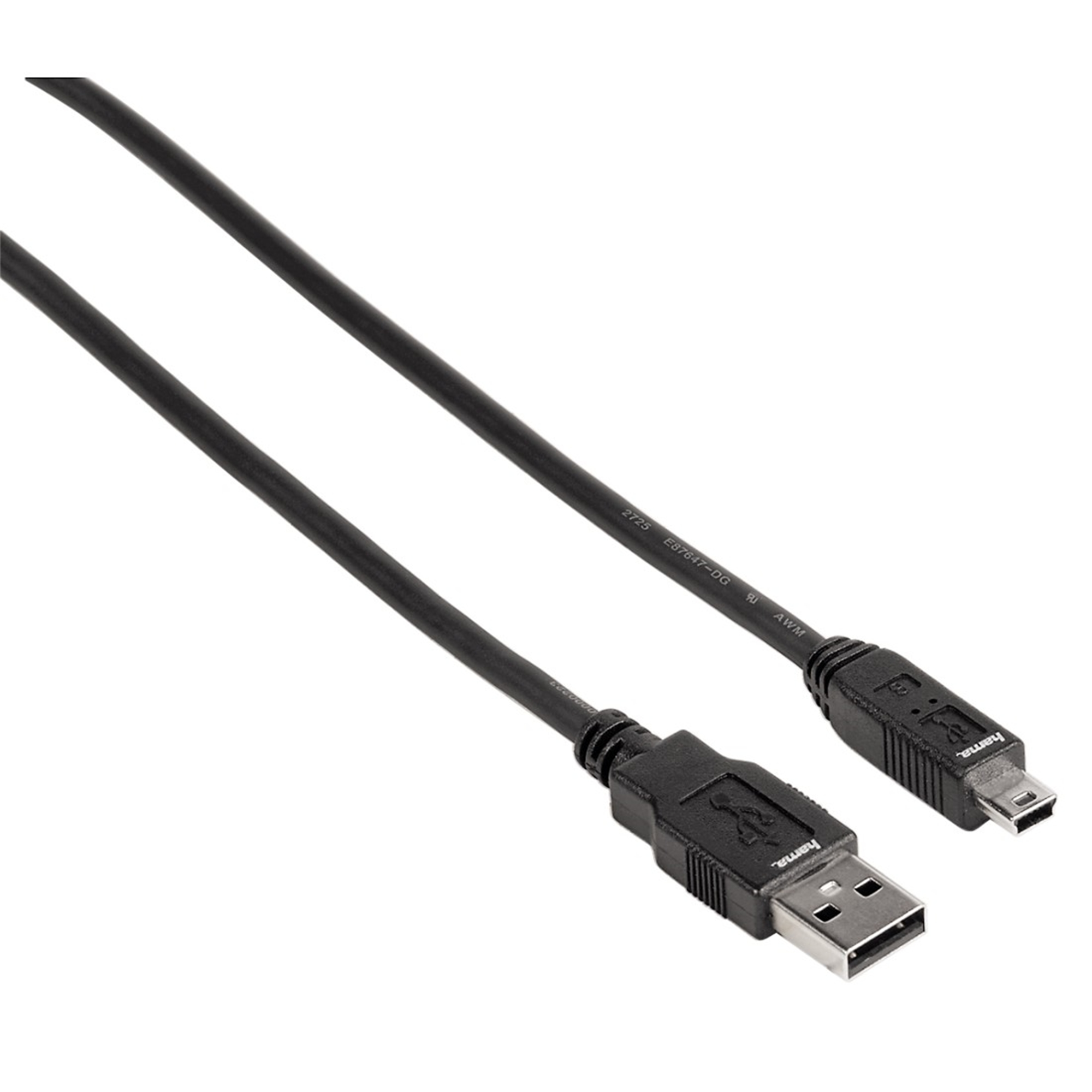 HAMA USB-A B5-Pin USB-Kabel, auf Schwarz