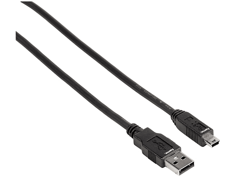 HAMA USB-A B5-Pin USB-Kabel, auf Schwarz
