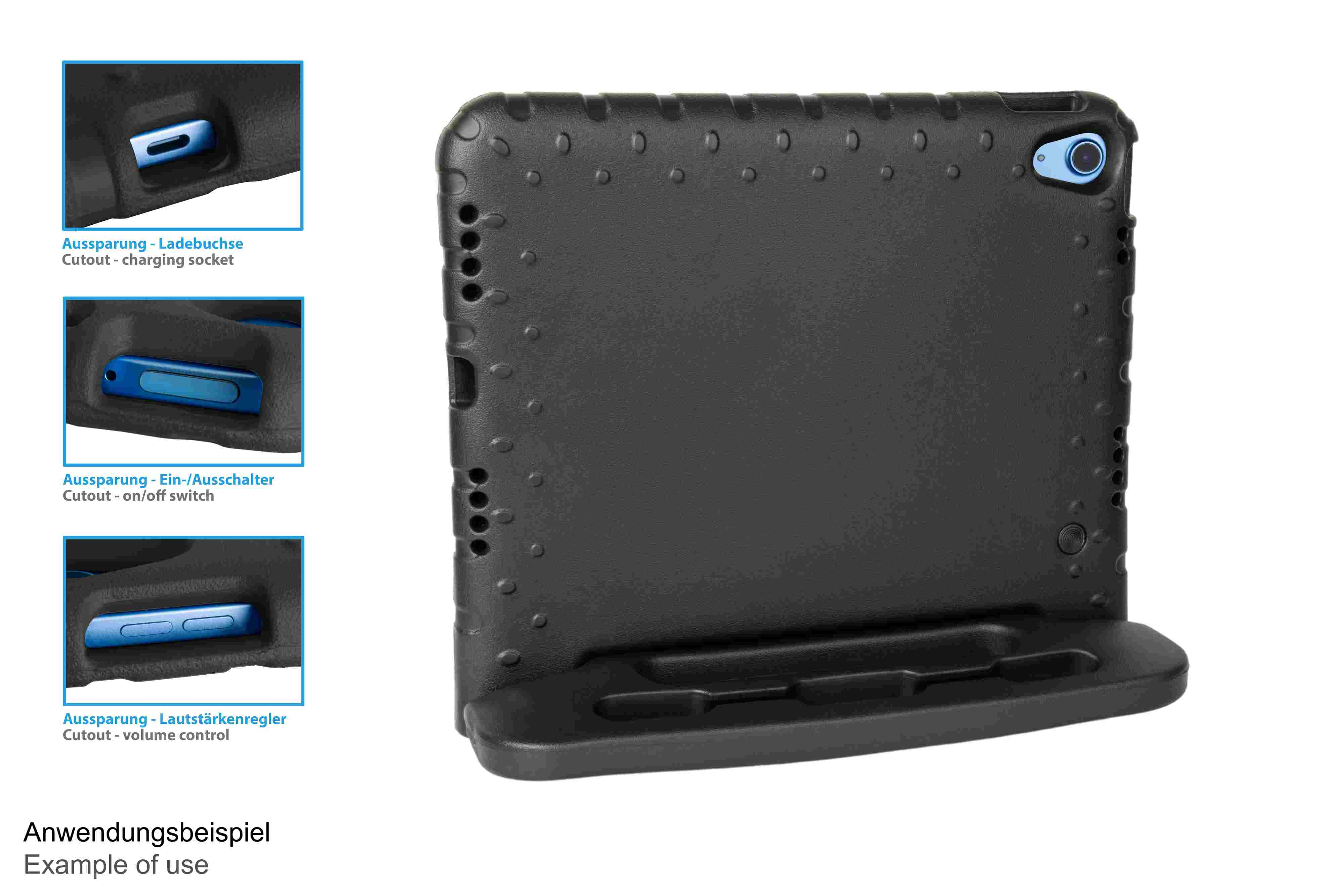 GOOD CONNECTIONS Kickstand schwarz Tablet-Schutzhülle iPad-Hülle EVA-Material, für Full Cover iPad mit