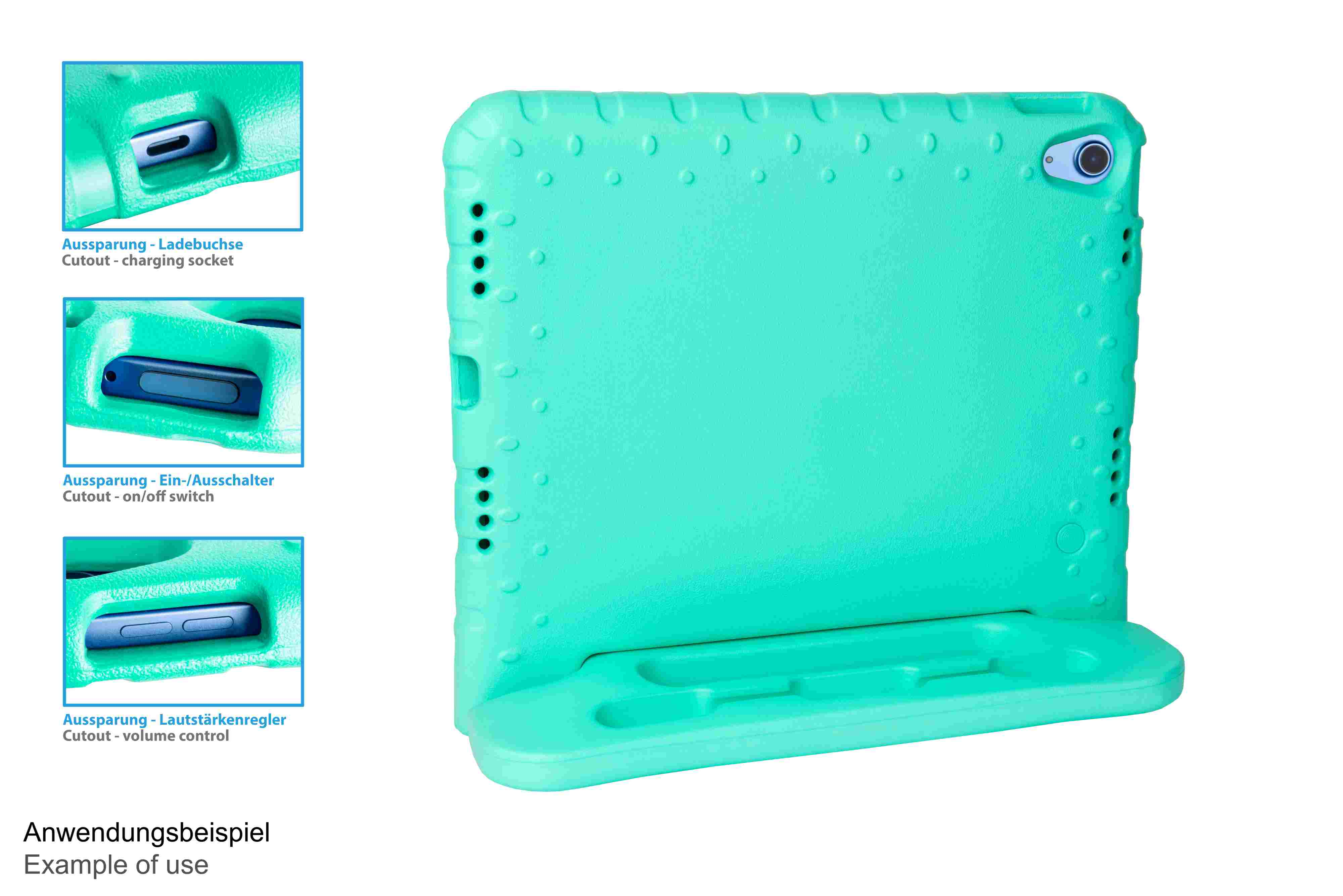 GOOD CONNECTIONS Tablet-Schutzhülle iPad-Hülle Kickstand für mit aqua Cover EVA-Material, iPad Full