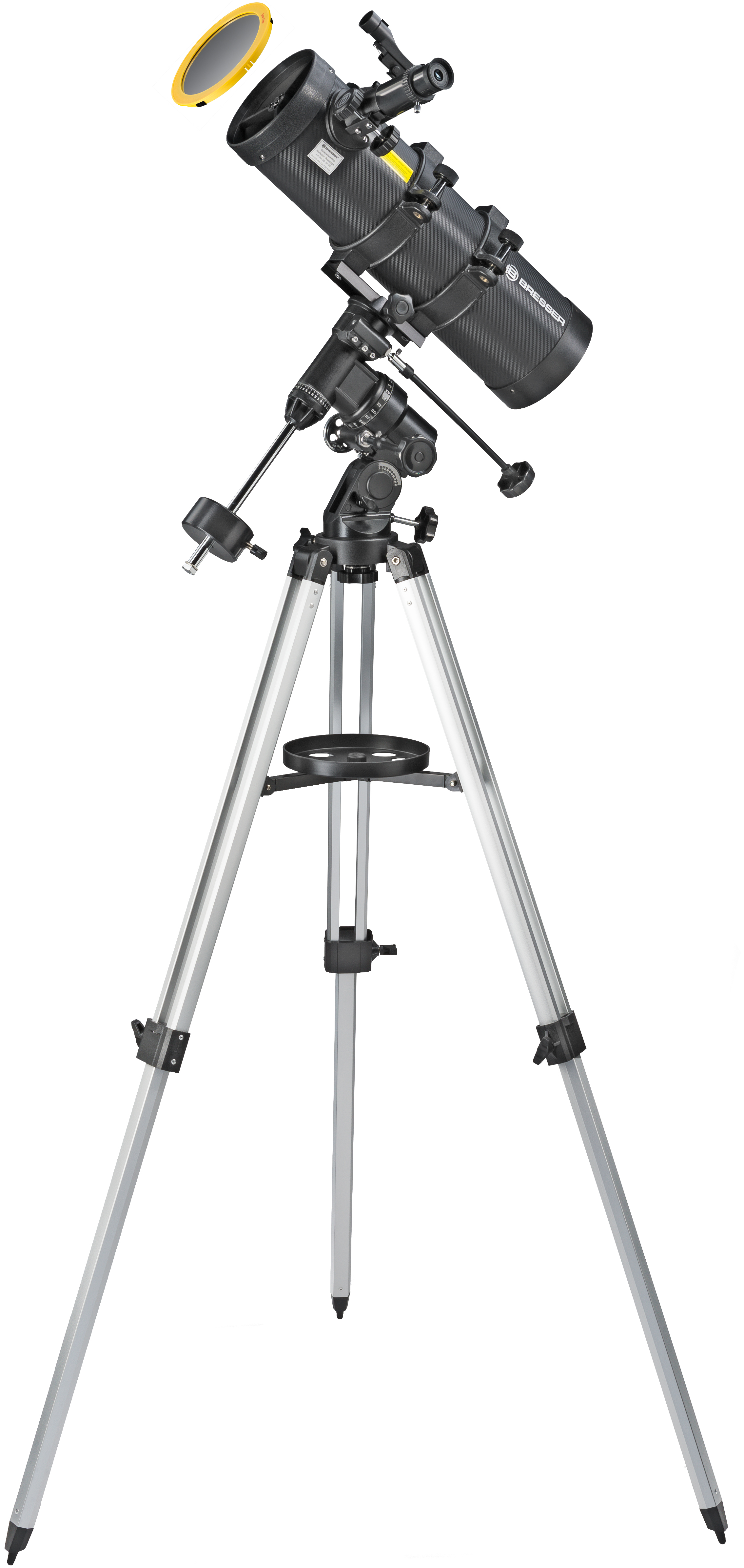 BRESSER Spica 130/1000 EQ3 mm, - Smartphone-Adapter 50, 1000 Spiegel mit Teleskop