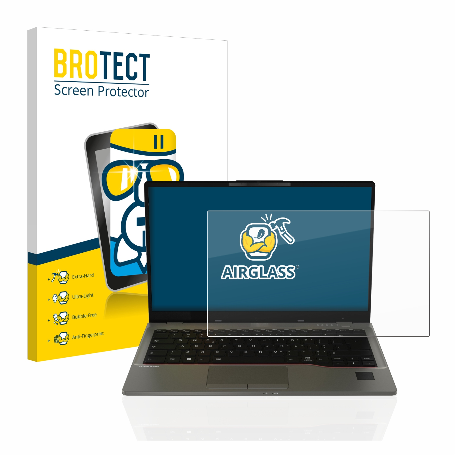 BROTECT Airglass Fujitsu U7412) Schutzfolie(für Lifebook klare