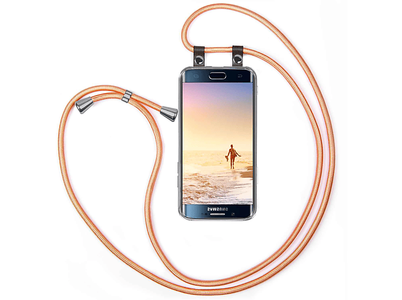 Edge, Coral Shiny Galaxy S6 Handykette, Backcover, MOEX Samsung,