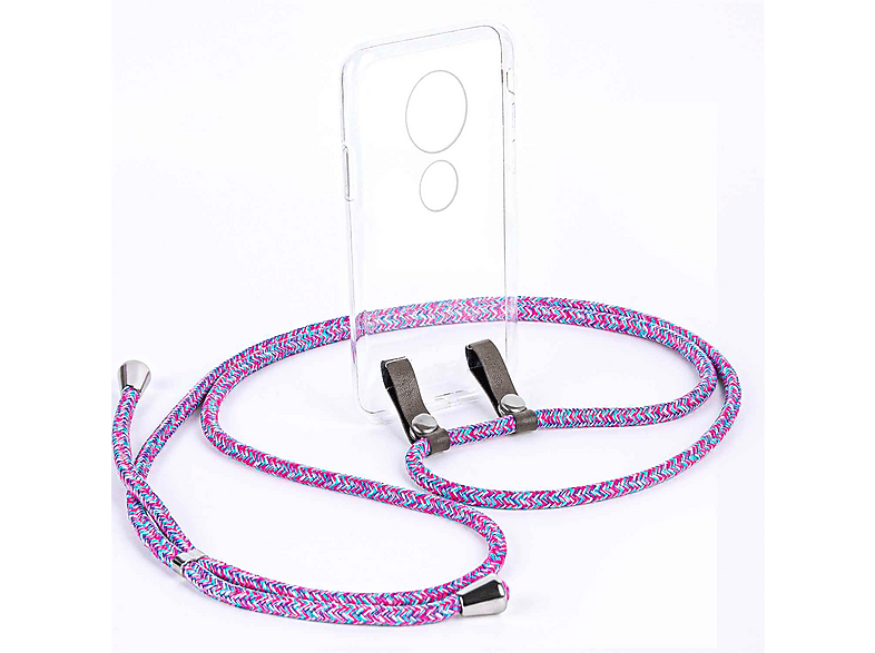 Custodia Con Collana E Cinturino Regolabile Moex Per Motorola Moto G7 Power – Silicone Trasparente, Nero