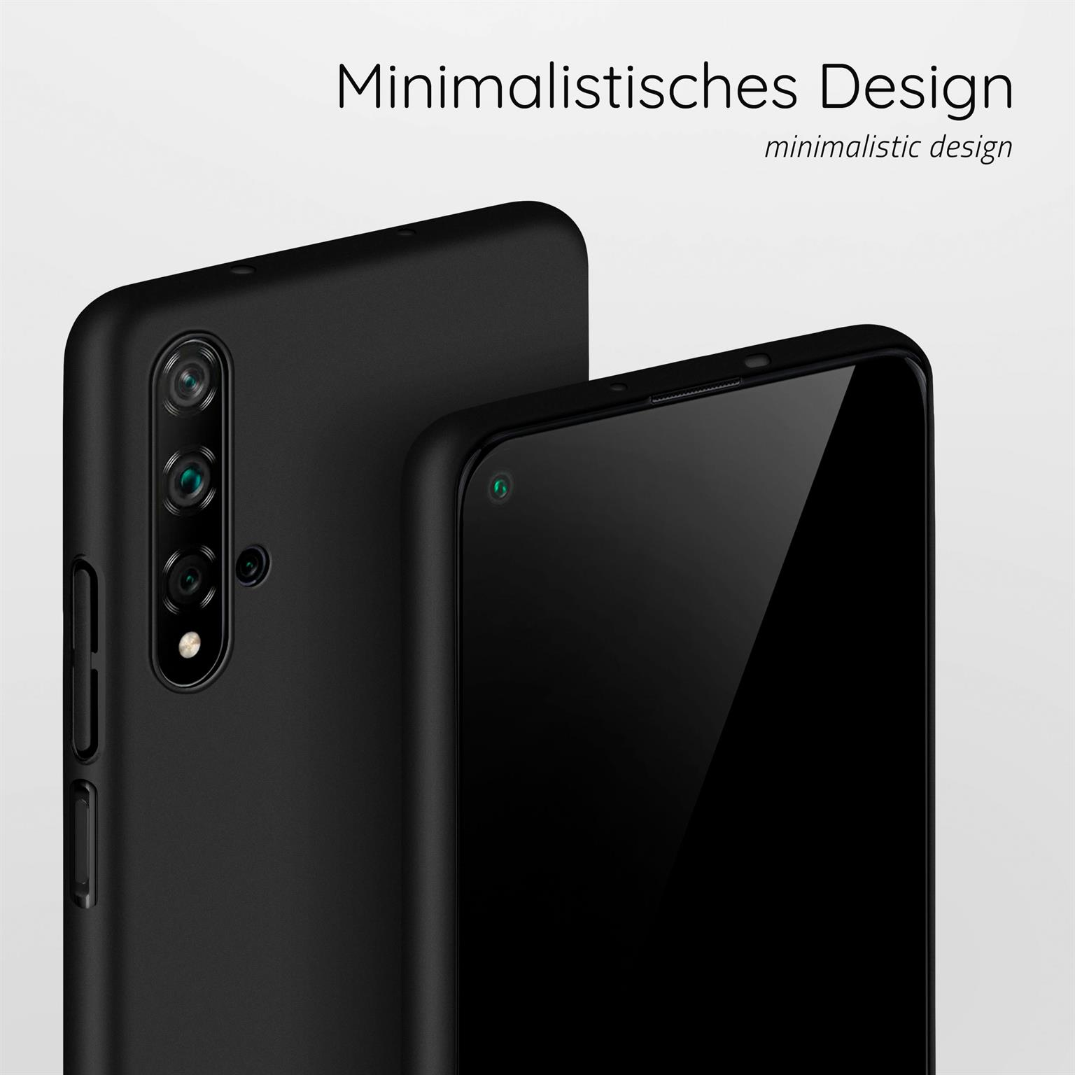 Zwei schwarze Telefone, eines im Fokus, das andere unscharf, minimalistisches Design.
