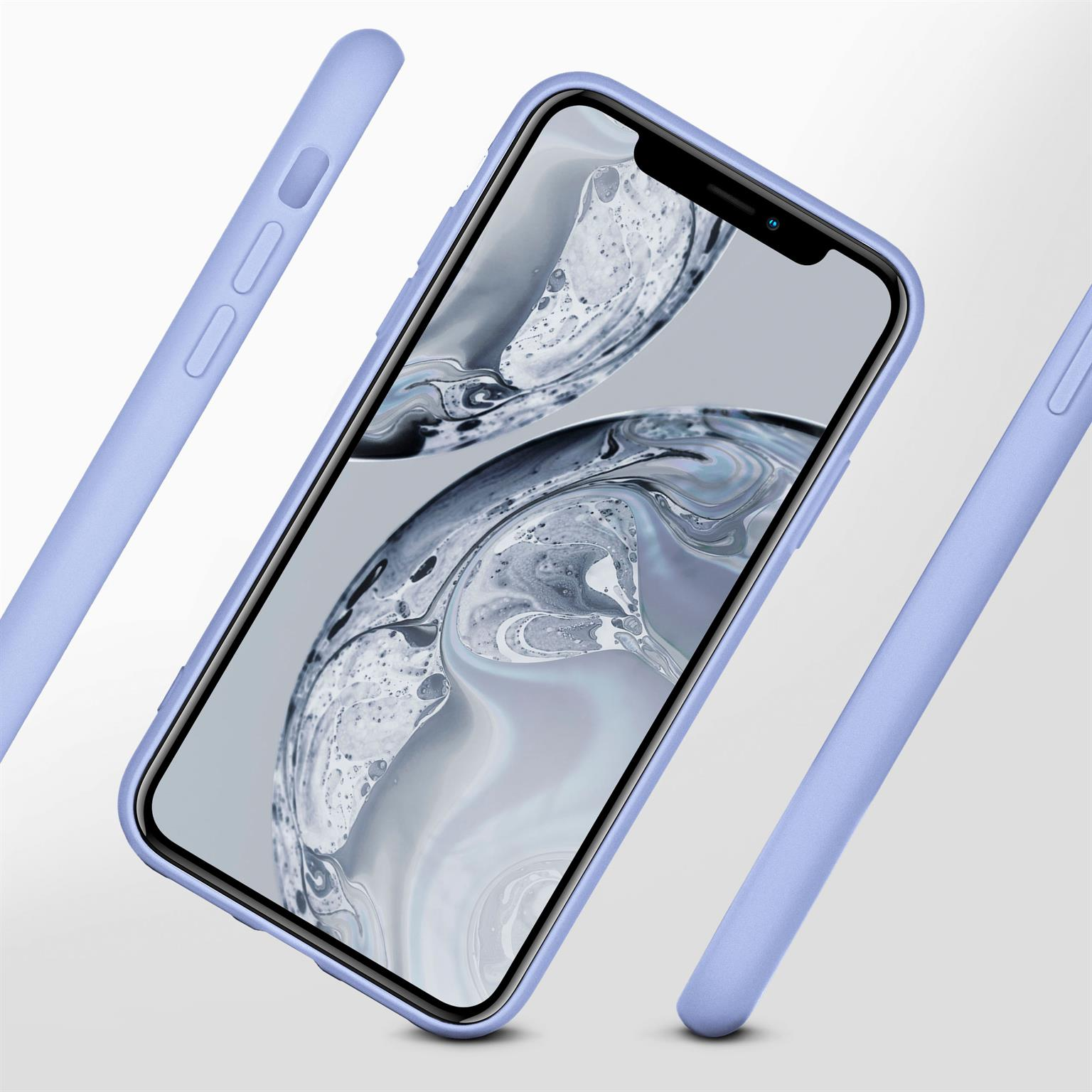 Eine hellblaue Handyhülle mit einem Telefon darin wird angezeigt.