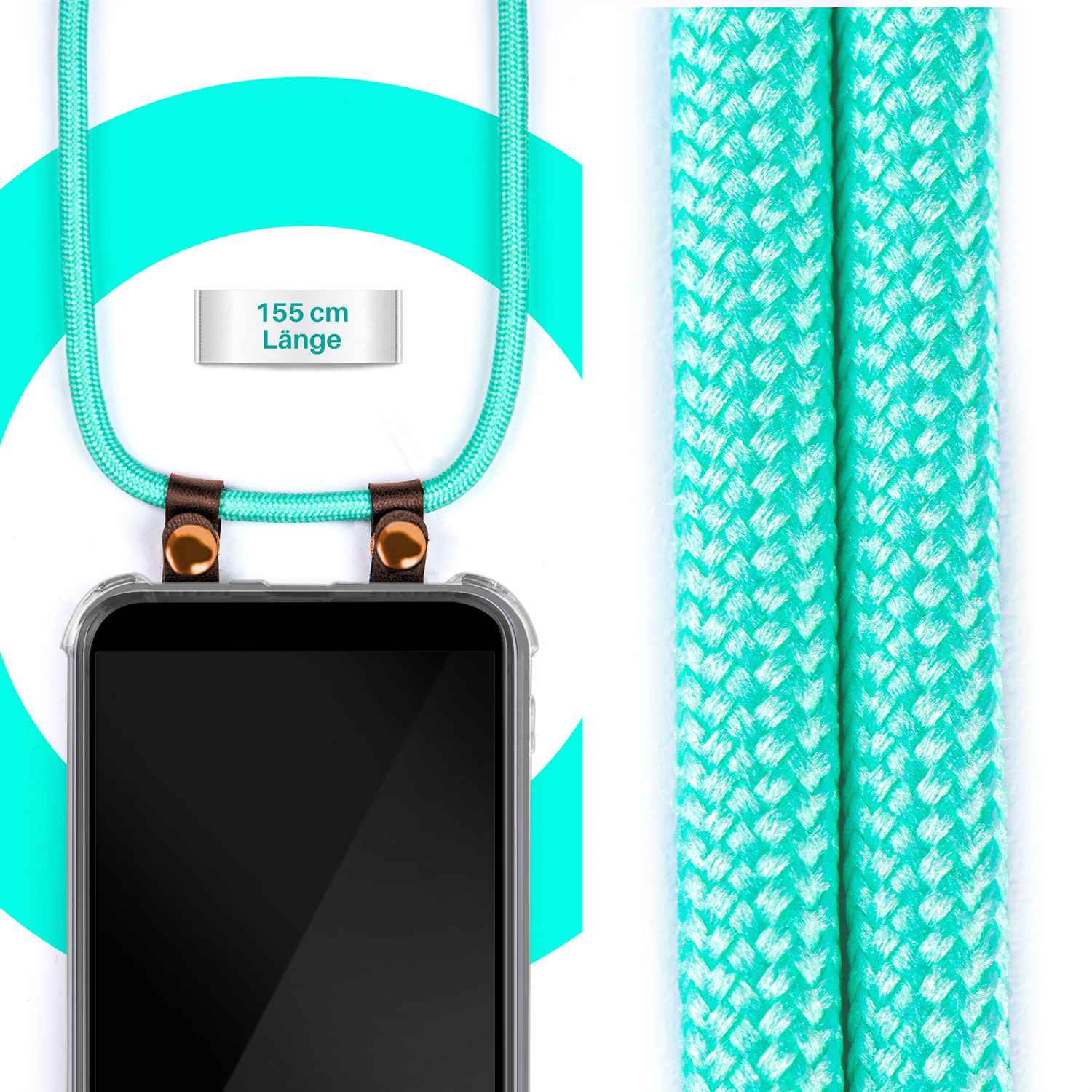 Samsung, Mint Handykette, (2017), Türkis Galaxy MOEX A3 Backcover,
