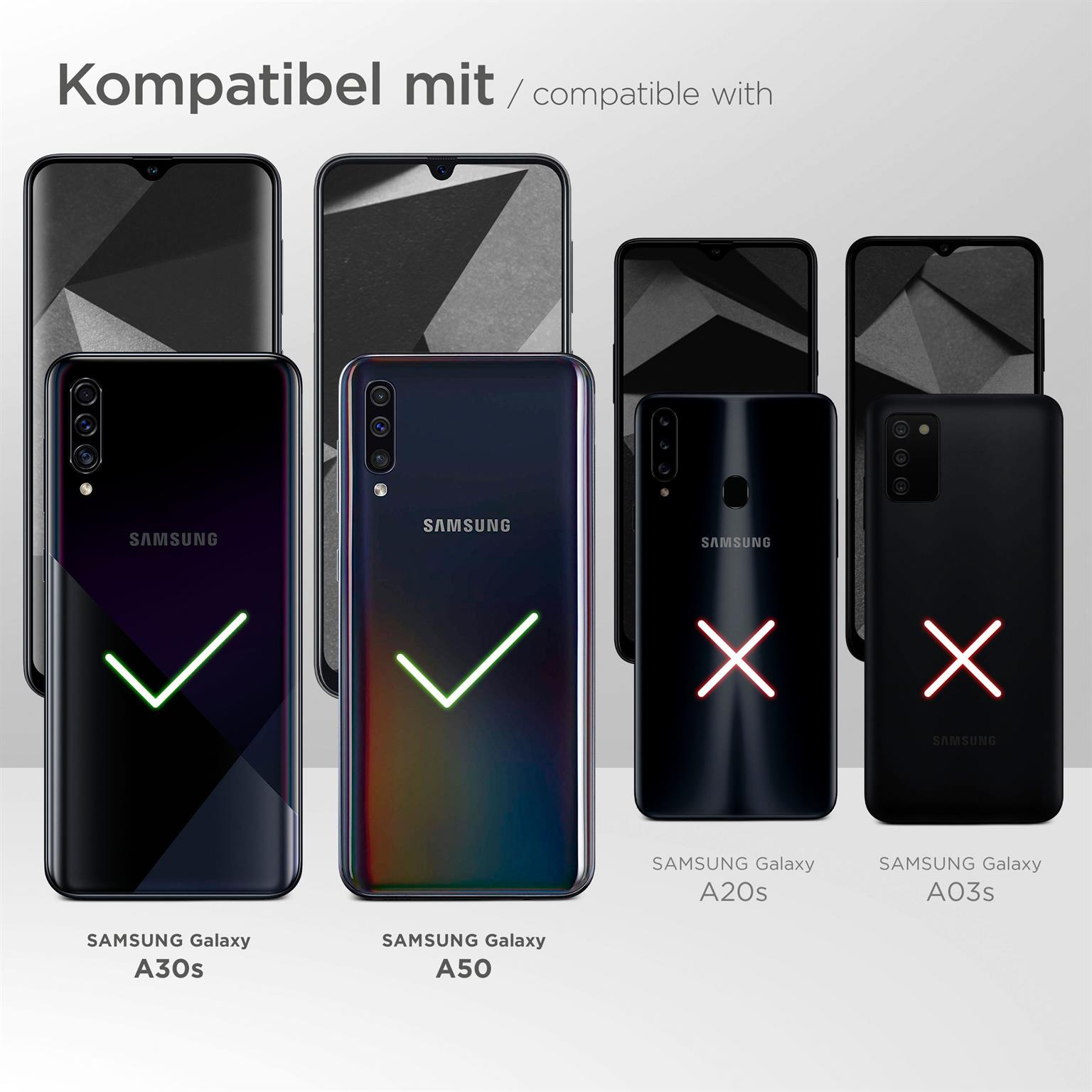 Telefone mit Häkchen und X zur Angabe der Kompatibilität, Samsung-Telefone.