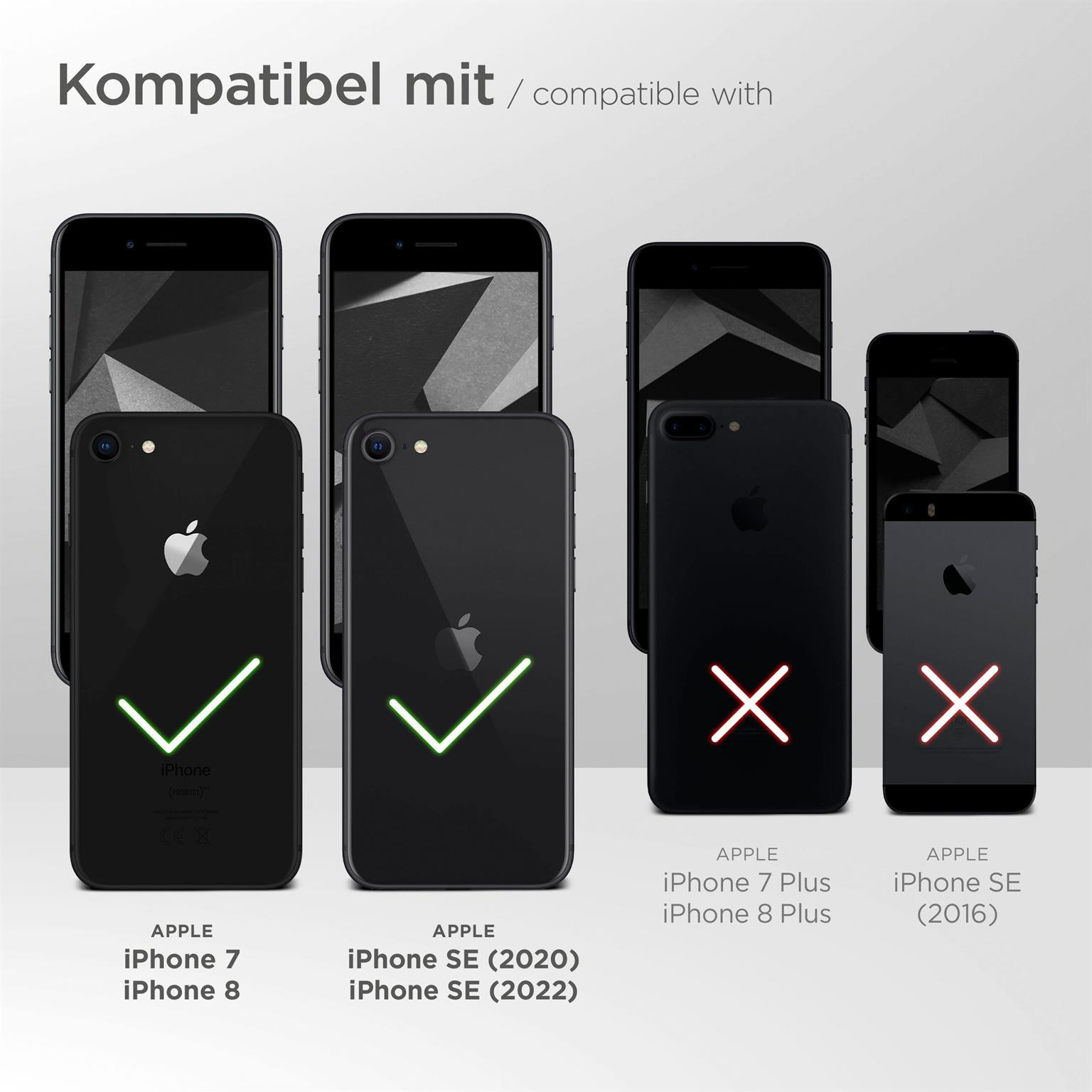 Schwarze Telefone mit Häkchen und Kreuzen, Kompatibilitätsinfo. Text oben.