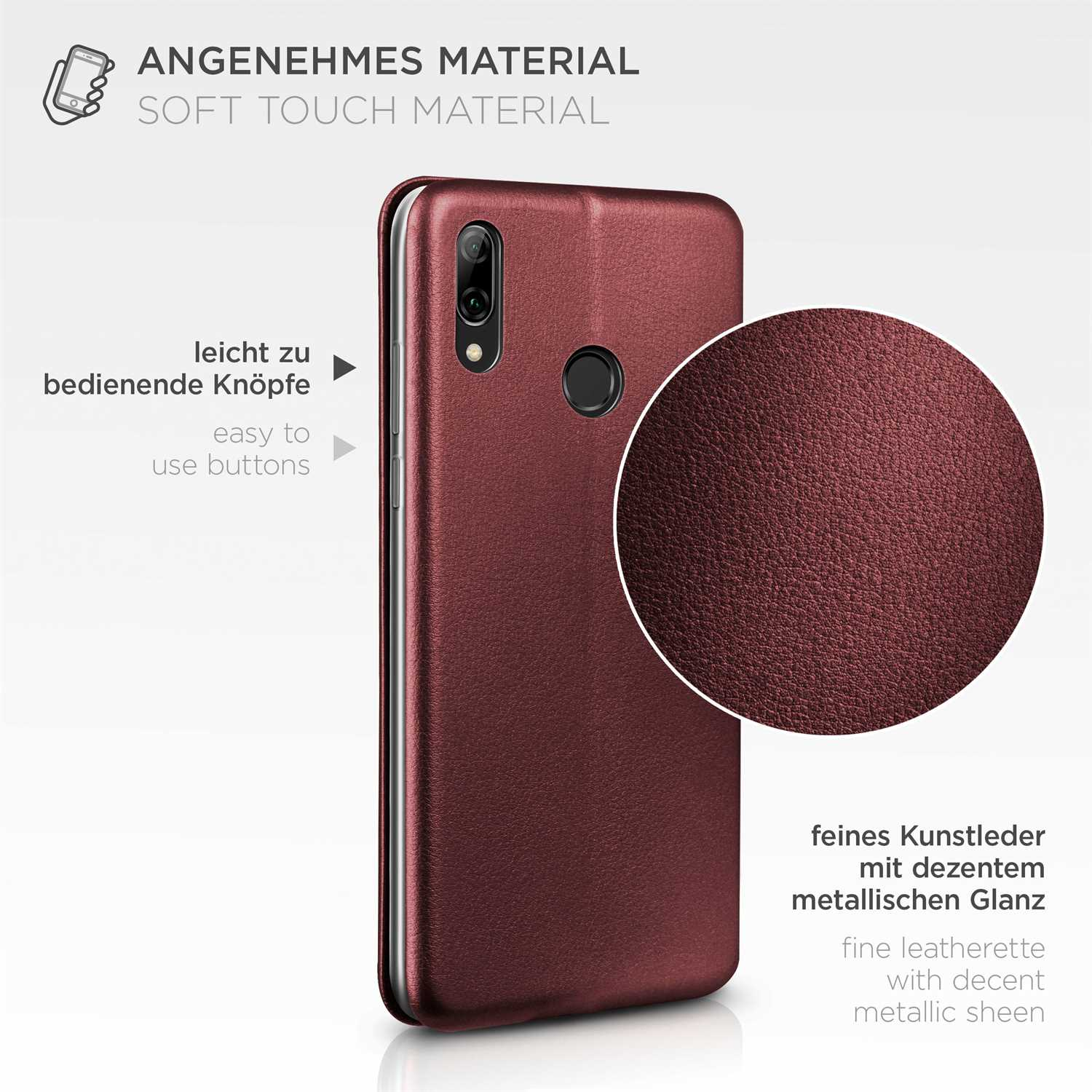 Case, Cover, P Burgund 2019, Business ONEFLOW Red - Huawei, Flip smart