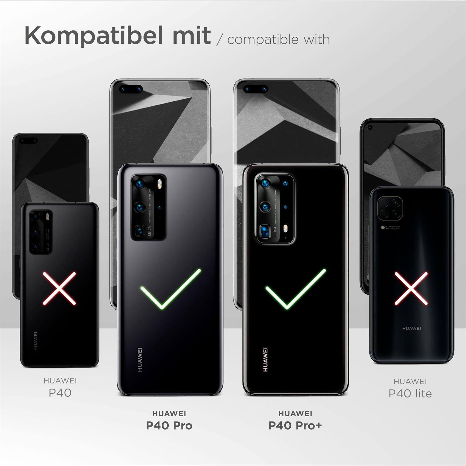 Diagramm kompatibler Huawei-Telefone. Grüne Häkchen auf P40 Pro und P40 Pro+.
