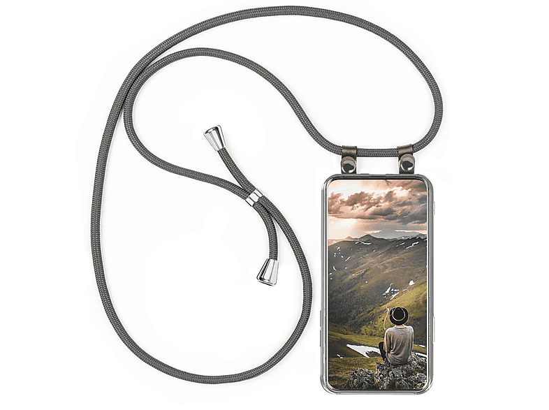 Moex Collana Per Cellulare Con Custodia Protettiva In Silicone Per Honor 9X Lite - Tracolla Regolabile Fino A 155 Cm, Colore Bianco
