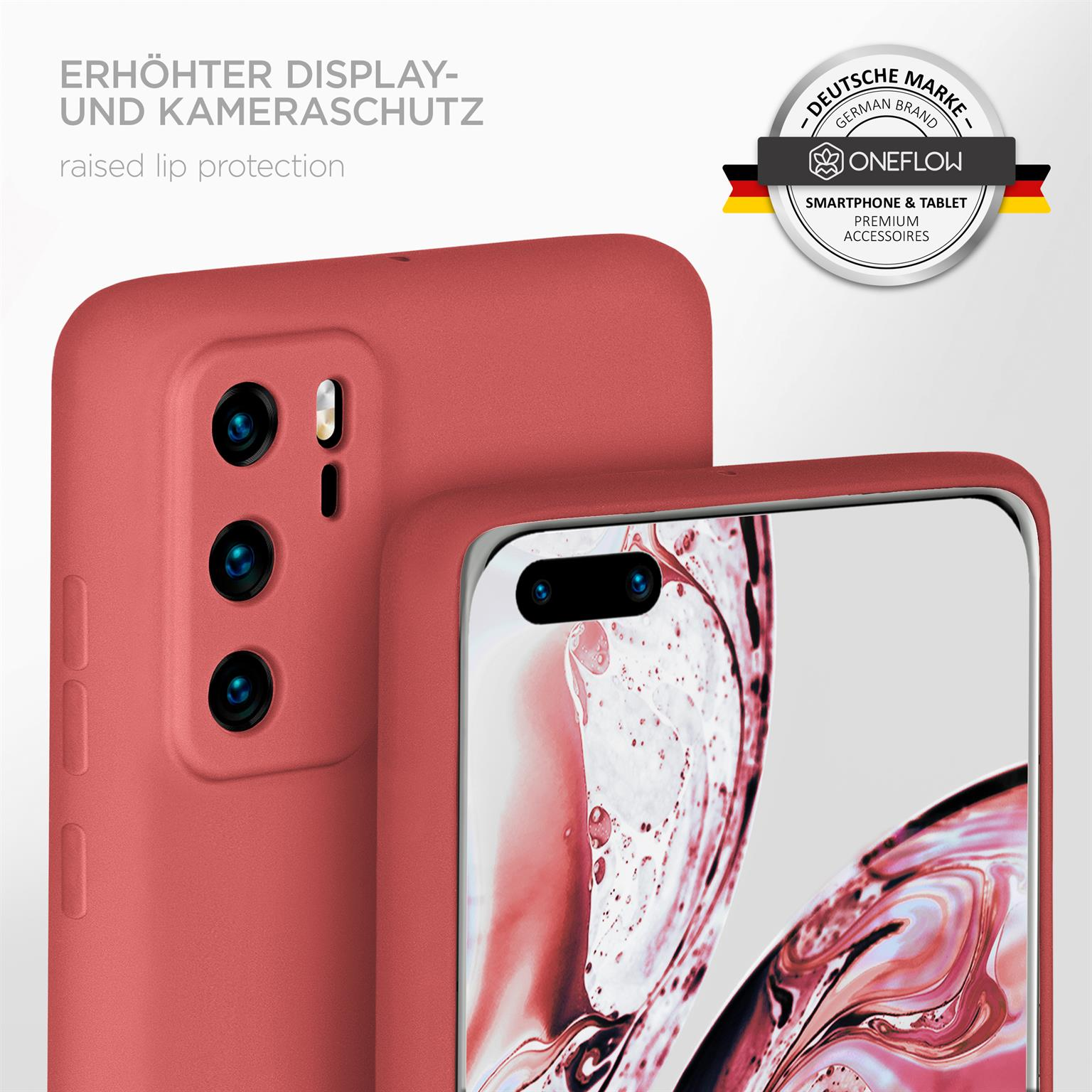 Roter Handyhülle mit Kamera- und Displayschutz.