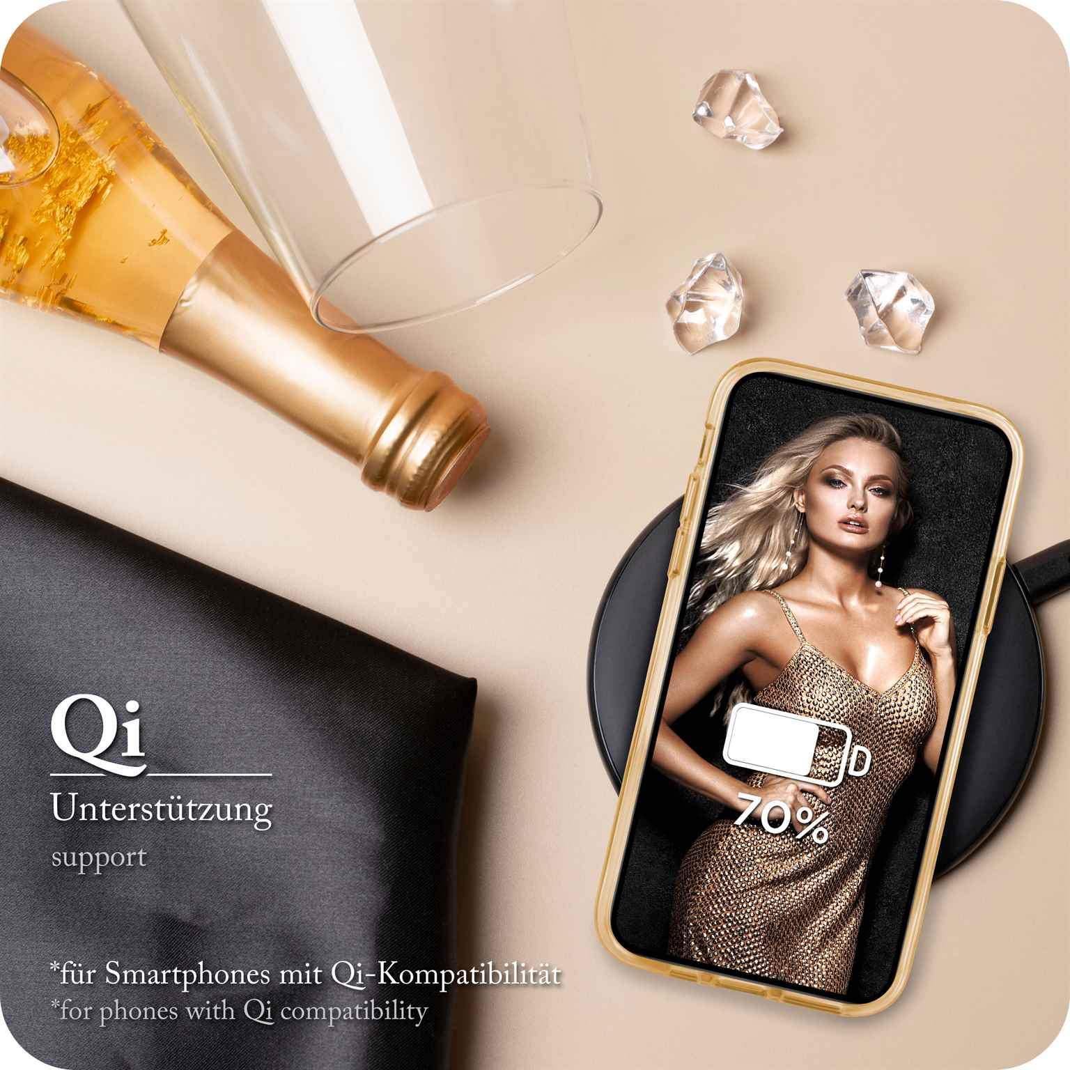 ONEFLOW Glitter Case, Backcover, Samsung, Gold Shine Galaxy S21 Ultra, 
