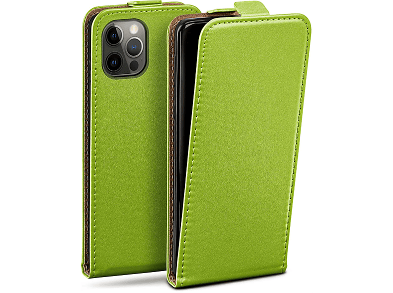 Case, MOEX Flip Lime-Green Apple, Cover, Max, 12 Pro Flip iPhone