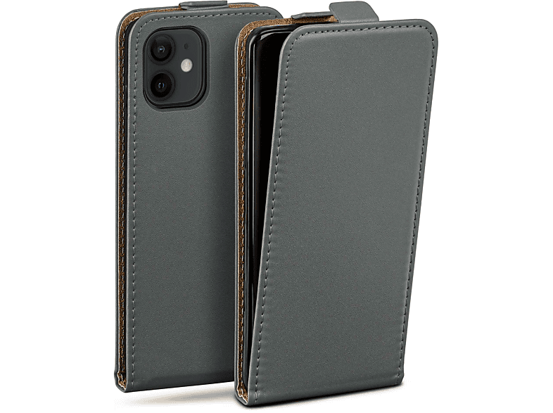 MOEX Flip Case, Flip Cover, Apple, iPhone 12 mini, Anthracite-Gray