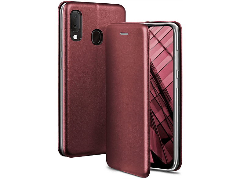 ONEFLOW Business Case, Flip Burgund A20e, Cover, Red Galaxy Samsung, 