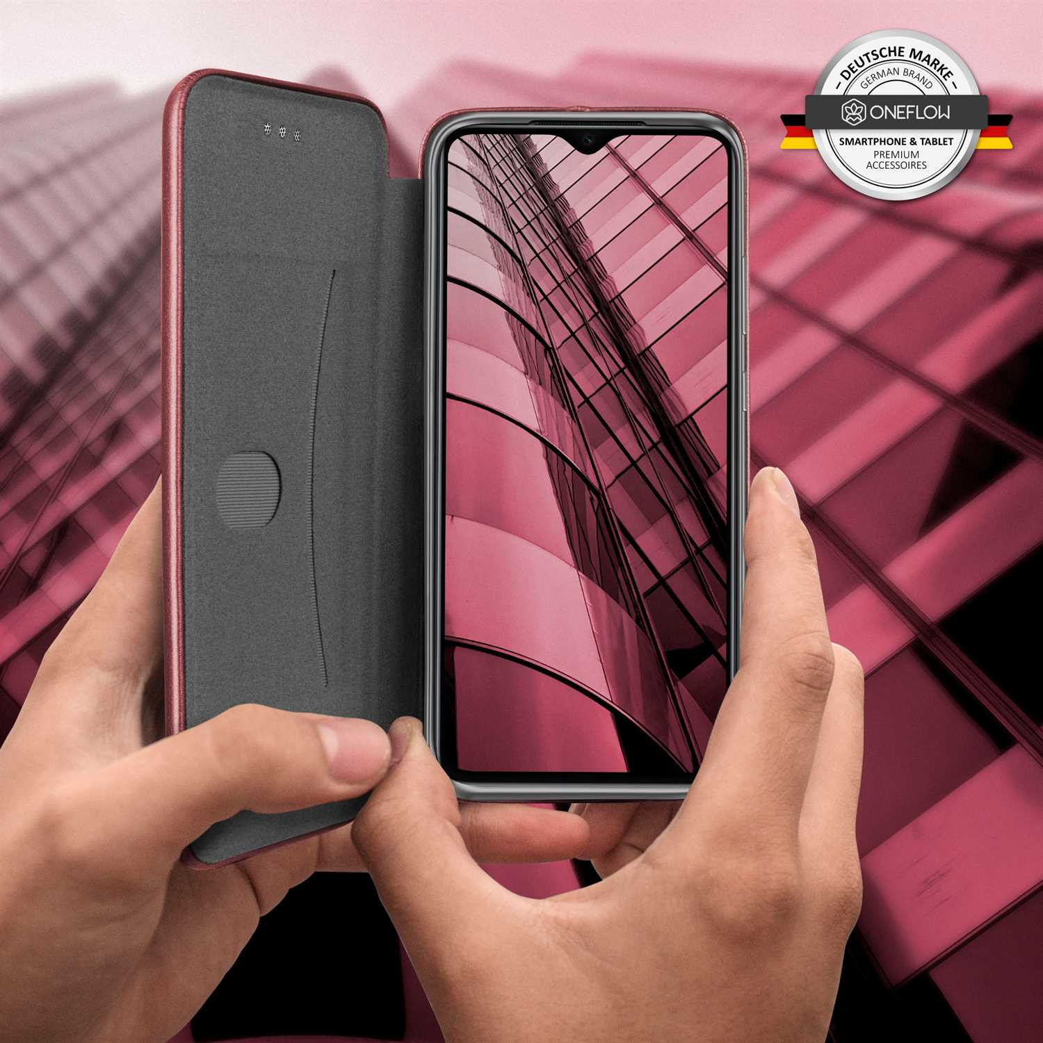 ONEFLOW Business Case, Flip 8 Note - Cover, Burgund Red Redmi Pro, Xiaomi