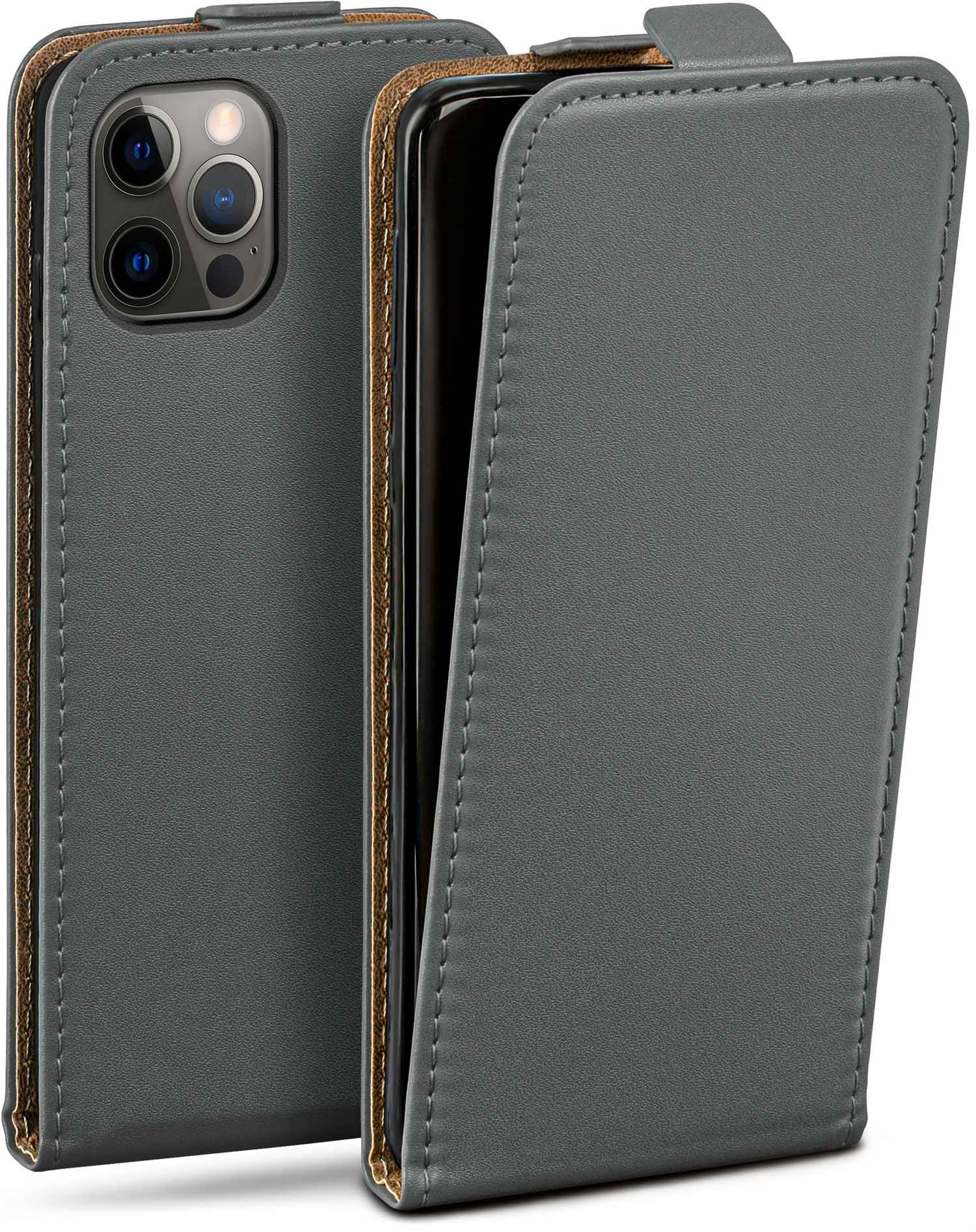 MOEX Flip Case, Flip Cover, Max, Apple, iPhone Anthracite-Gray Pro 12
