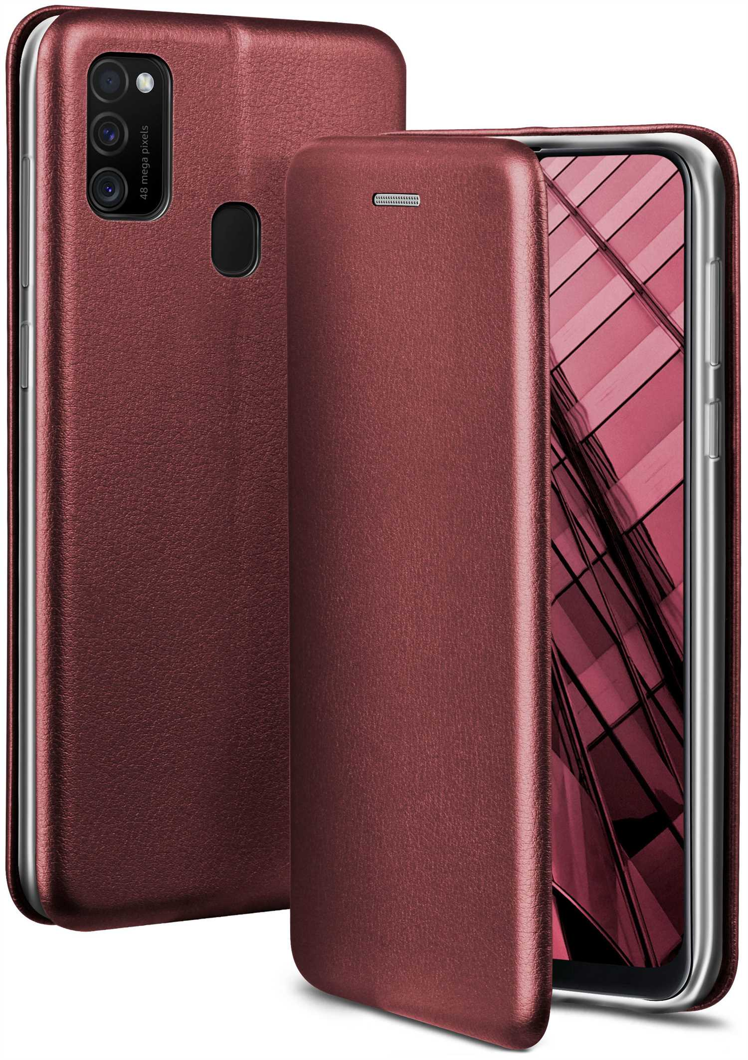 ONEFLOW Business Flip Samsung, Cover, M21, Burgund - Galaxy Red Case