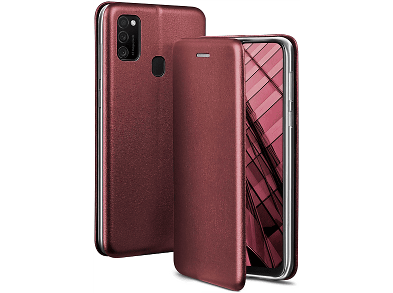 ONEFLOW Business Flip Samsung, Cover, M21, Burgund - Galaxy Red Case