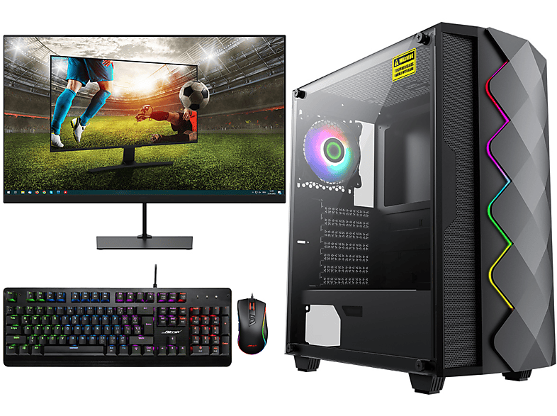 OMIXIMO Gaming Komplett PC LC988W mit AMD Ryzen 5 2400G, Gaming PC mit 2400G Prozessor, 8 GB RAM
