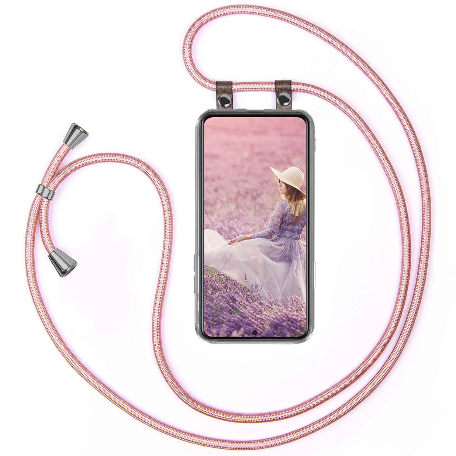 Plus, Rose Galaxy MOEX S21 Handykette, Samsung, Gold Backcover,