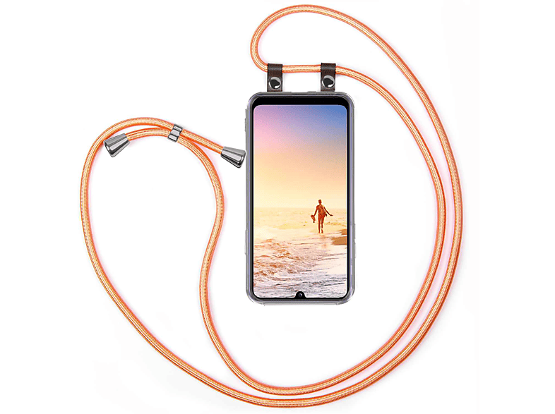 Moex Custodia Con Cordino Per Xiaomi Redmi 14C / Poco C75 – Cover In Silicone Trasparente Con Catena Tracolla Regolabile, Mani Libere, Protezione 360°