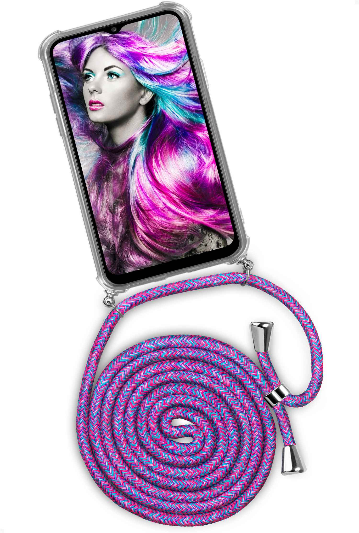 ONEFLOW Case, (Silber) Galaxy Twist Samsung, Unicorn Crazy Backcover, A12,