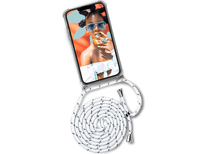 ONEFLOW Twist Case, Backcover, Apple, iPhone 14, Happy Coco (Silber) | Handyketten