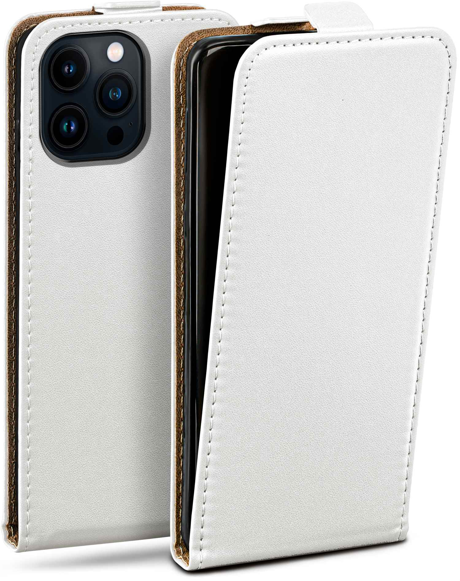 MOEX Flip Case, Flip Pearl-White Pro, 14 Apple, iPhone Cover