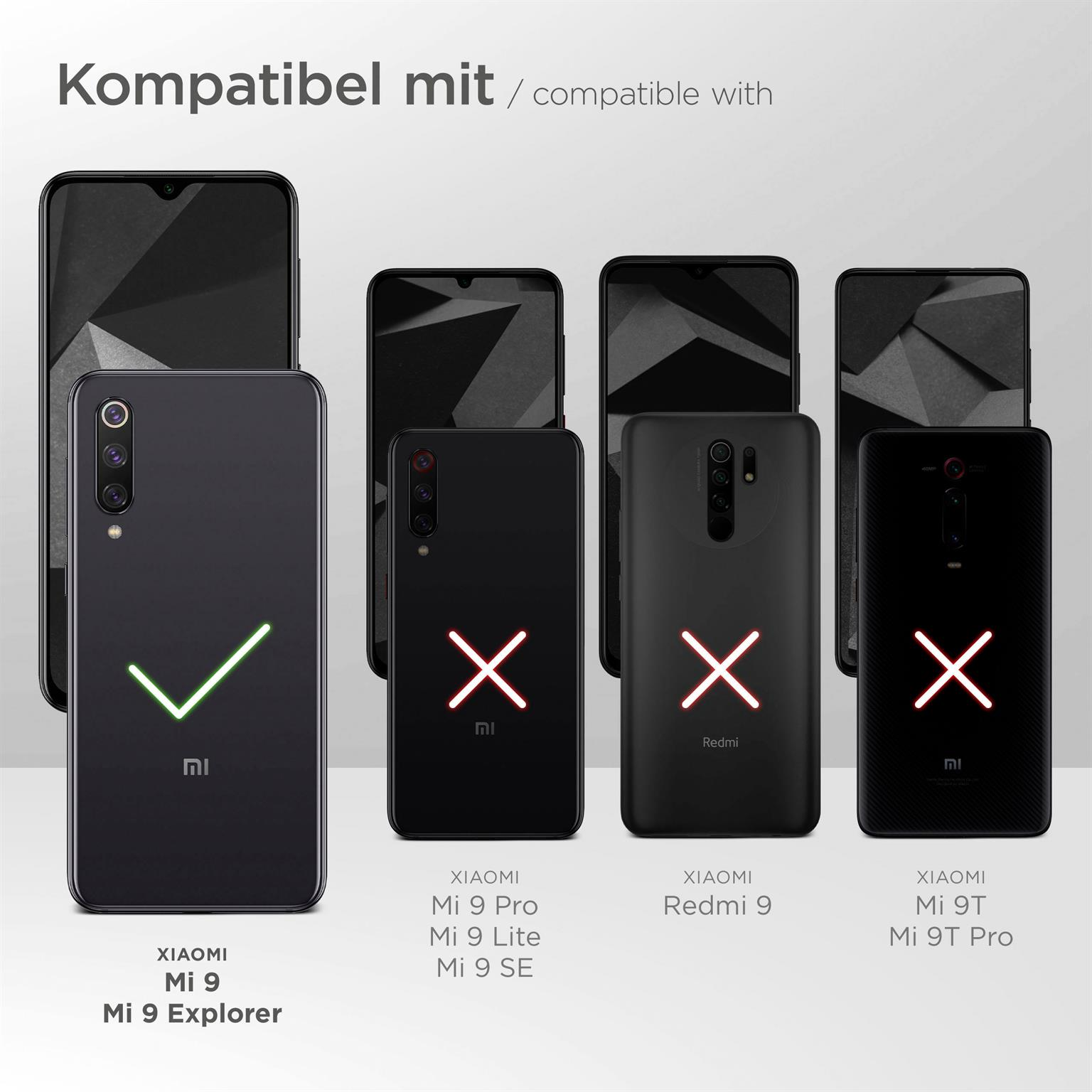 Cover, MOEX Flip Xiaomi, Mi 9, Case, Flip Deep-Black