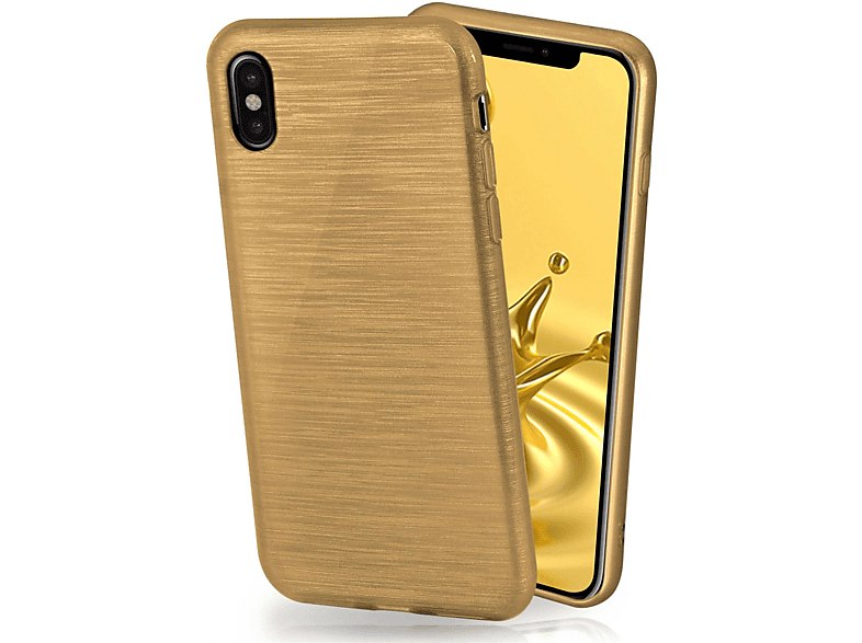 MOEX Brushed Case, Backcover, Apple, iPhone XS, Ivory-Gold