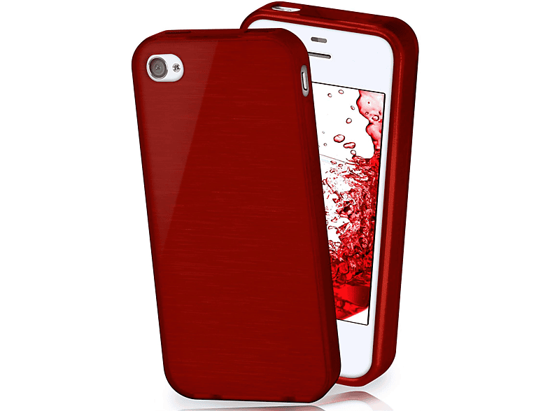 MOEX Brushed Crimson-Red Case, 4, Backcover, iPhone Apple