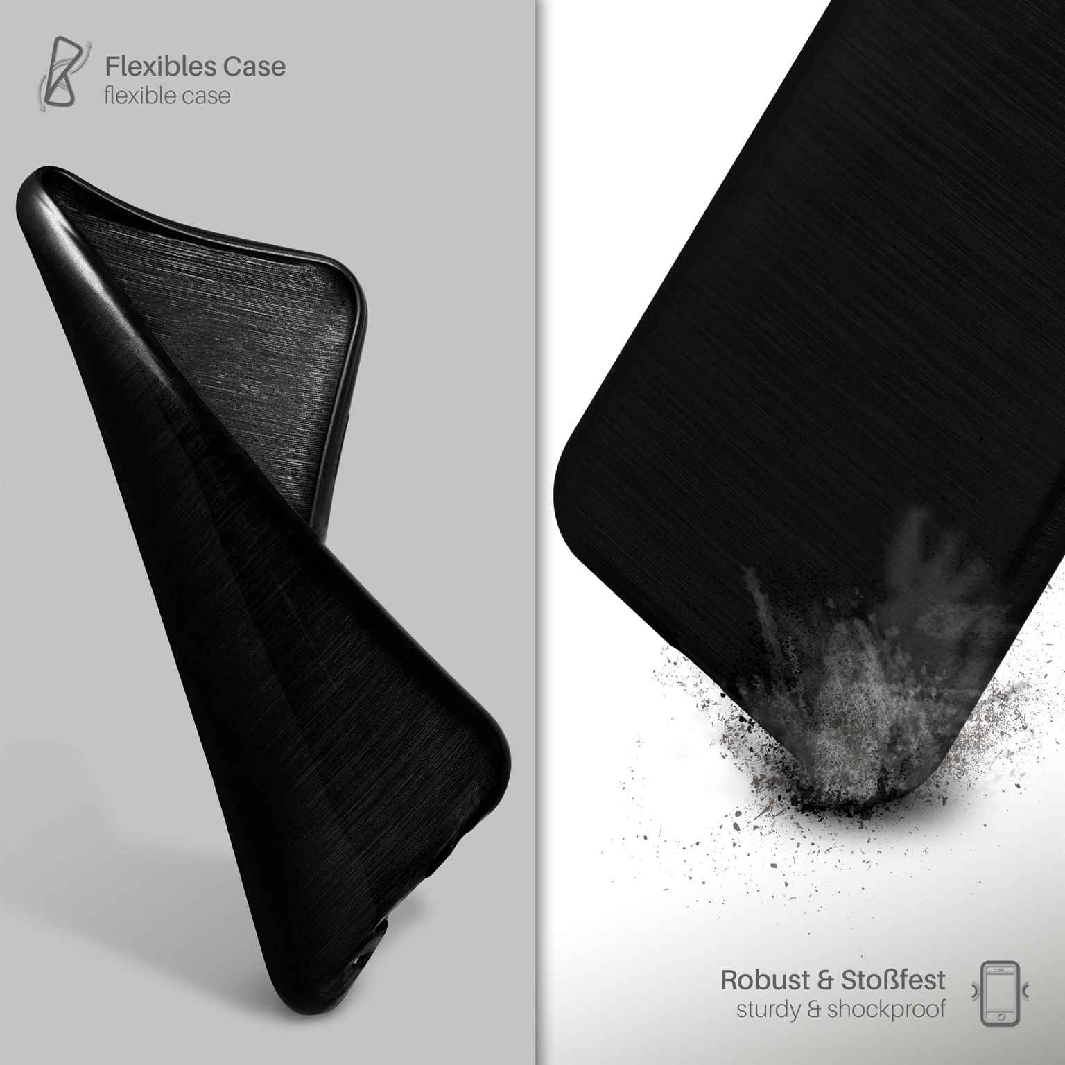 MOEX Brushed Case, Backcover, Apple, iPhone Slate-Black XS