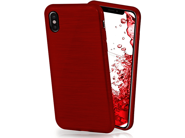 MOEX Brushed Case, Backcover, Apple, iPhone XS, Crimson-Red