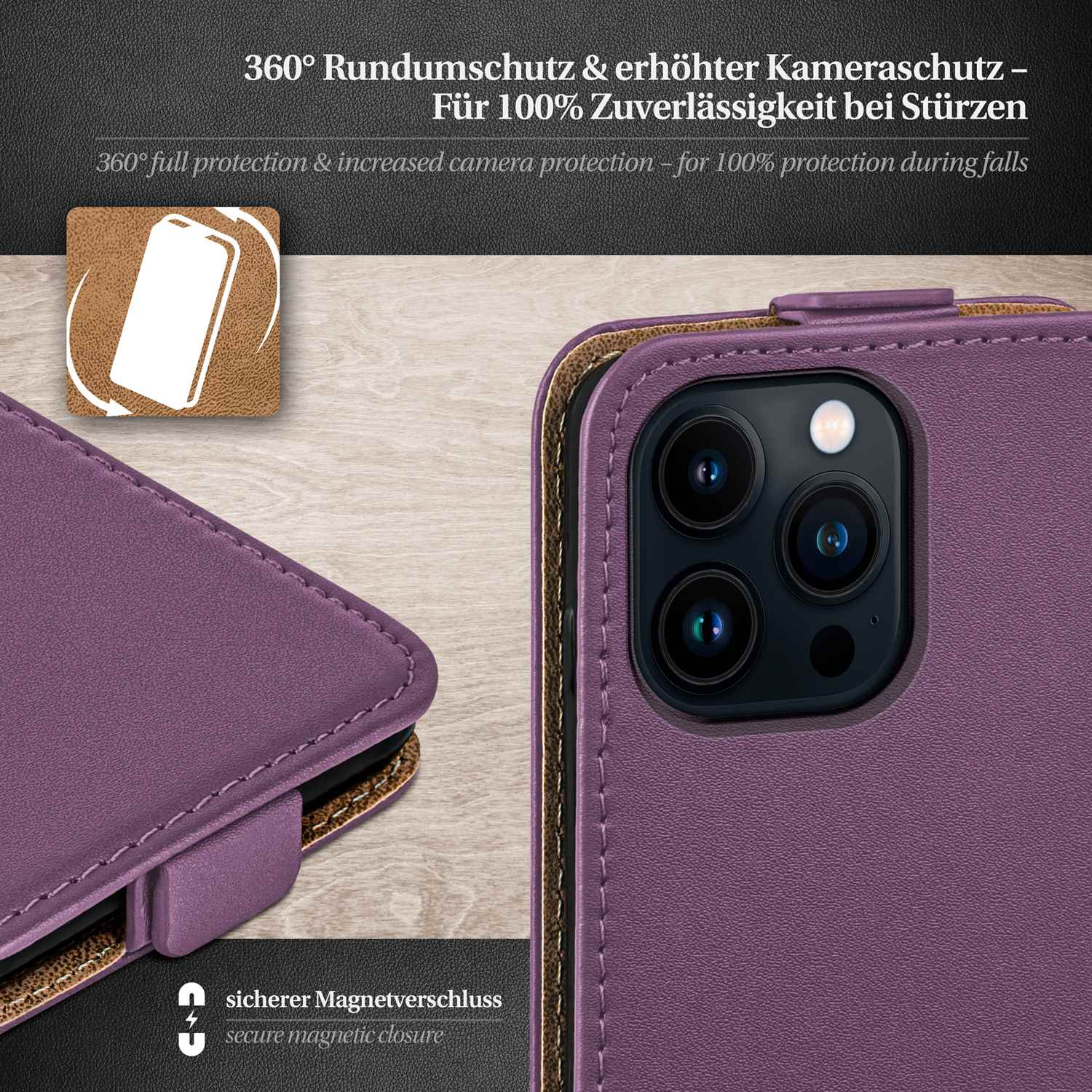 Pro MOEX Cover, Case, Flip Apple, iPhone Indigo-Violet Flip 14 Max,