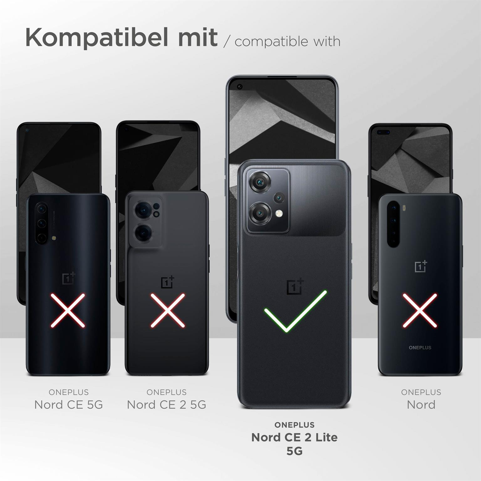 Telefonmodelle mit Häkchen und X-Markierungen. OnePlus Nord CE 2 Lite 5G abgehakt.