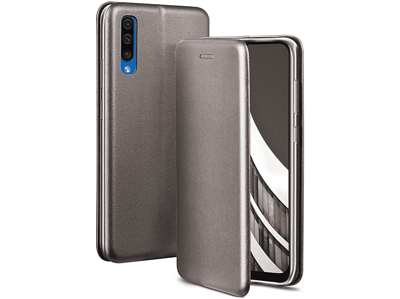 ONEFLOW Business Case, Flip Cover, Samsung, Galaxy A30s, Skyscraper - Grey