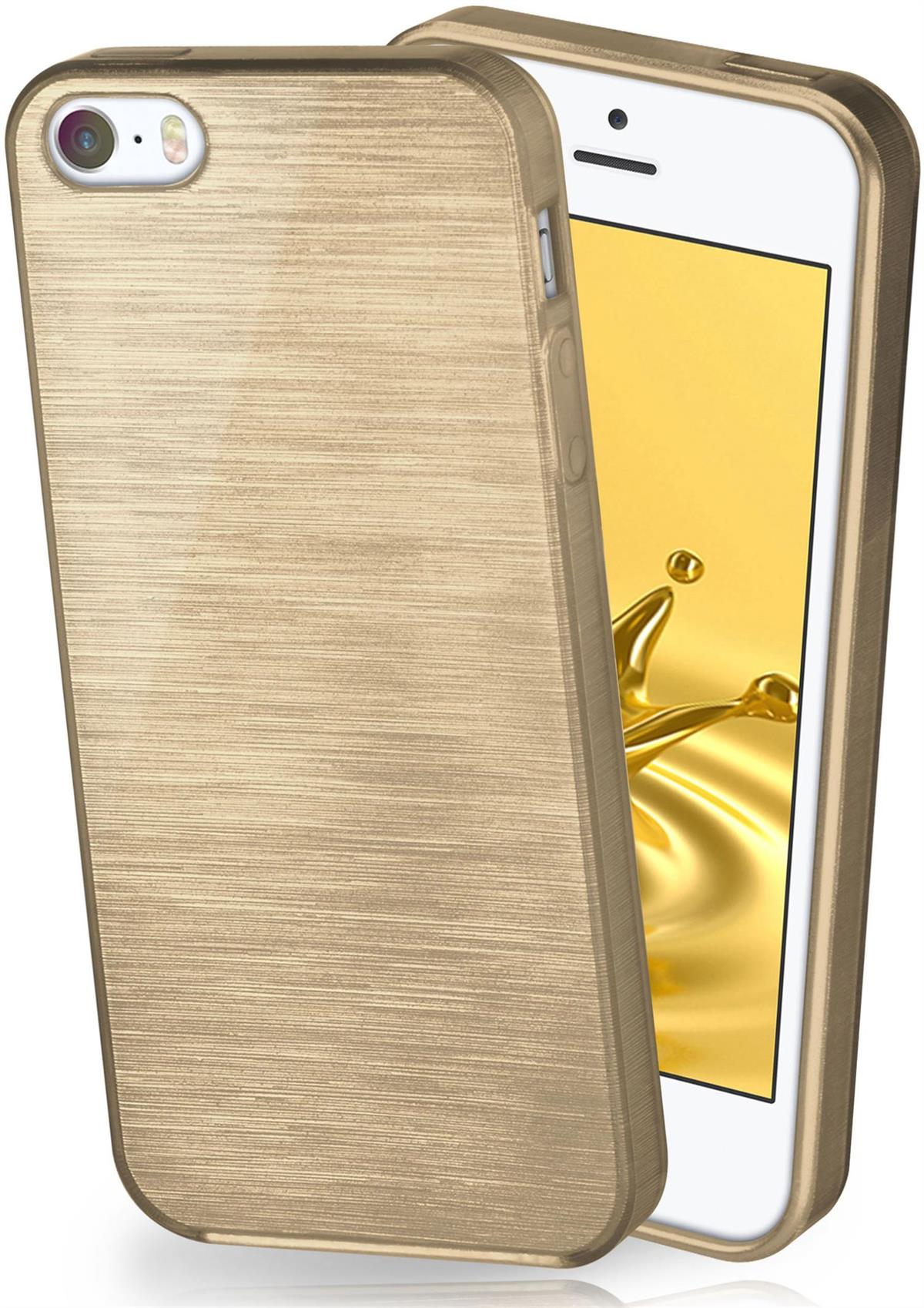 MOEX Brushed Case, Backcover, 5, iPhone Apple, Ivory-Gold